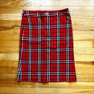 Burberry Blue Label Red Plaid Skirt Size 36